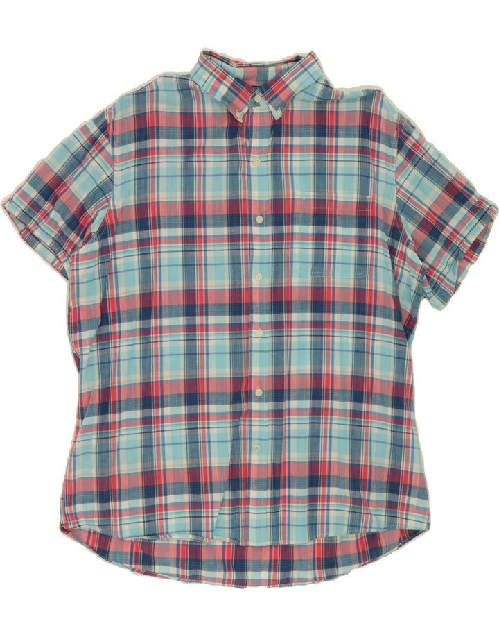 IZOD Mens Relaxed Classics Short Sleeve Shirt XL Blue Check Cotton Vintage Izod and Second-Hand Izod from Messina Hembry 