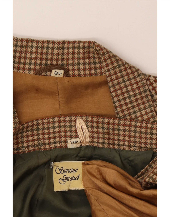 Vintage nederdelsæt til kvinder med 2 knapper IT 48 XL Brun Houndstooth