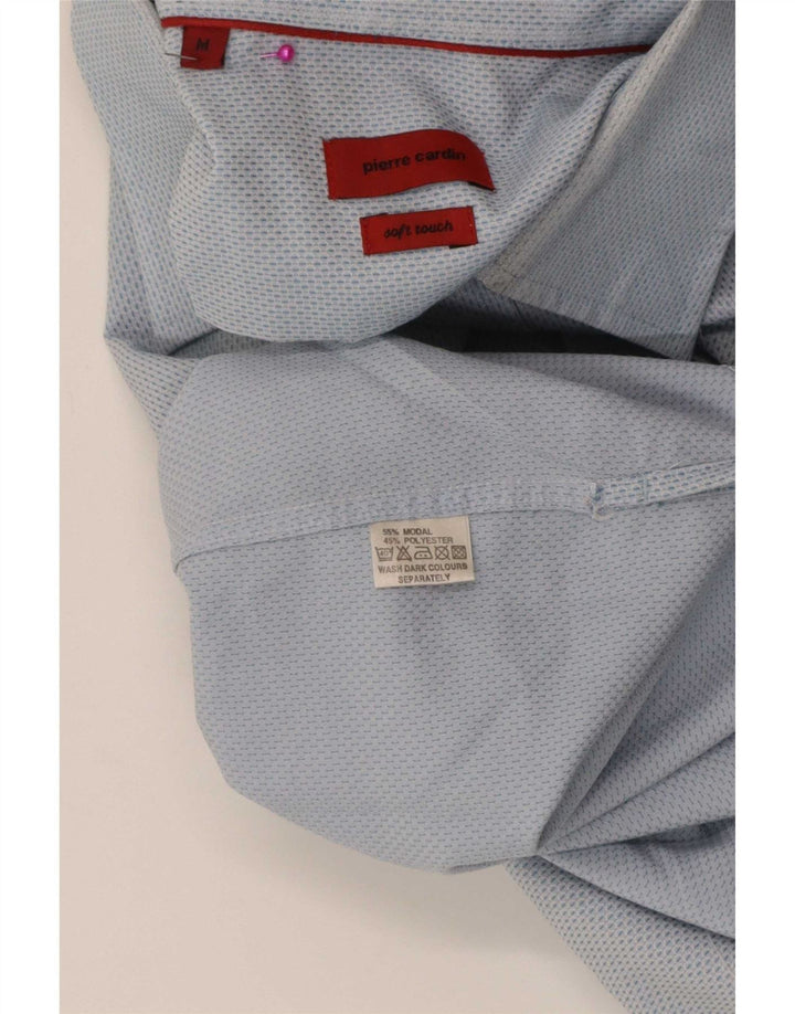 Pierre Cardin Mens Short Sleeve Regular Fit Shirt Medium Blue Cotton