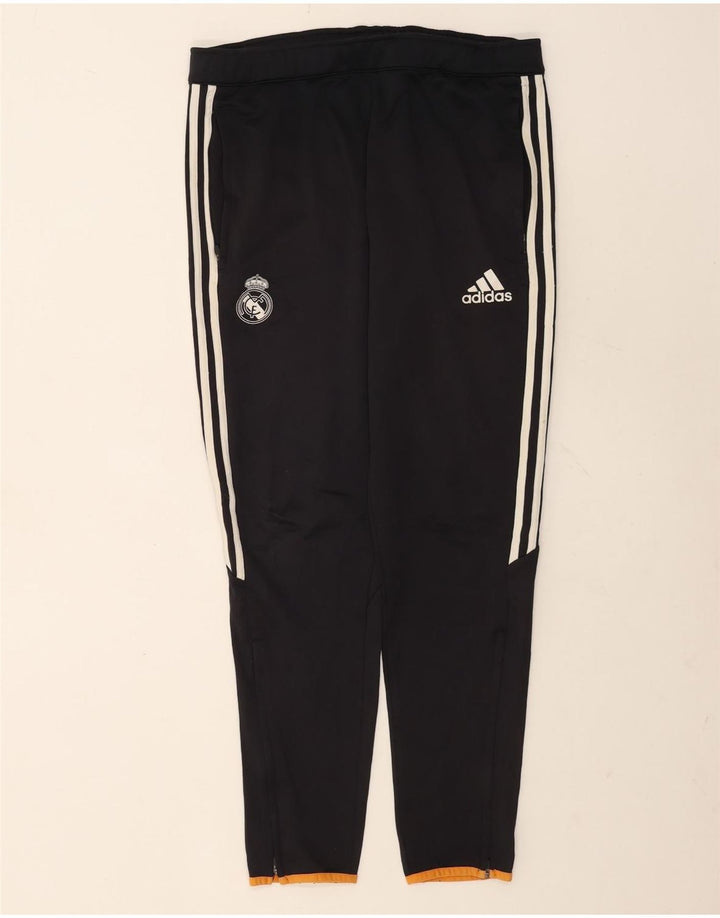 Adidas Mens Real Madrid Tracksuit Trousers Medium Navy Blue Polyester