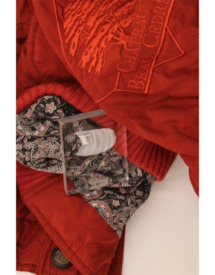 Chateu Beau Cedre Mens Graphic Bomber Jacket IT 46 Small Red Colourblock