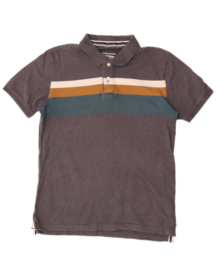 Fat Face Herre Polo Shirt Medium Grå Stribet Bomuld