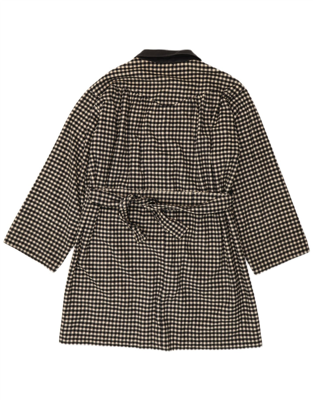 Vintage Womens Overcoat UK 18 XL Black Gingham