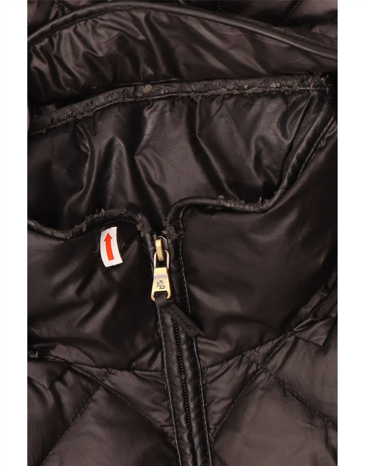Ralph Lauren Womens Hooded Padded Jacket UK 10 Small Black Polyester