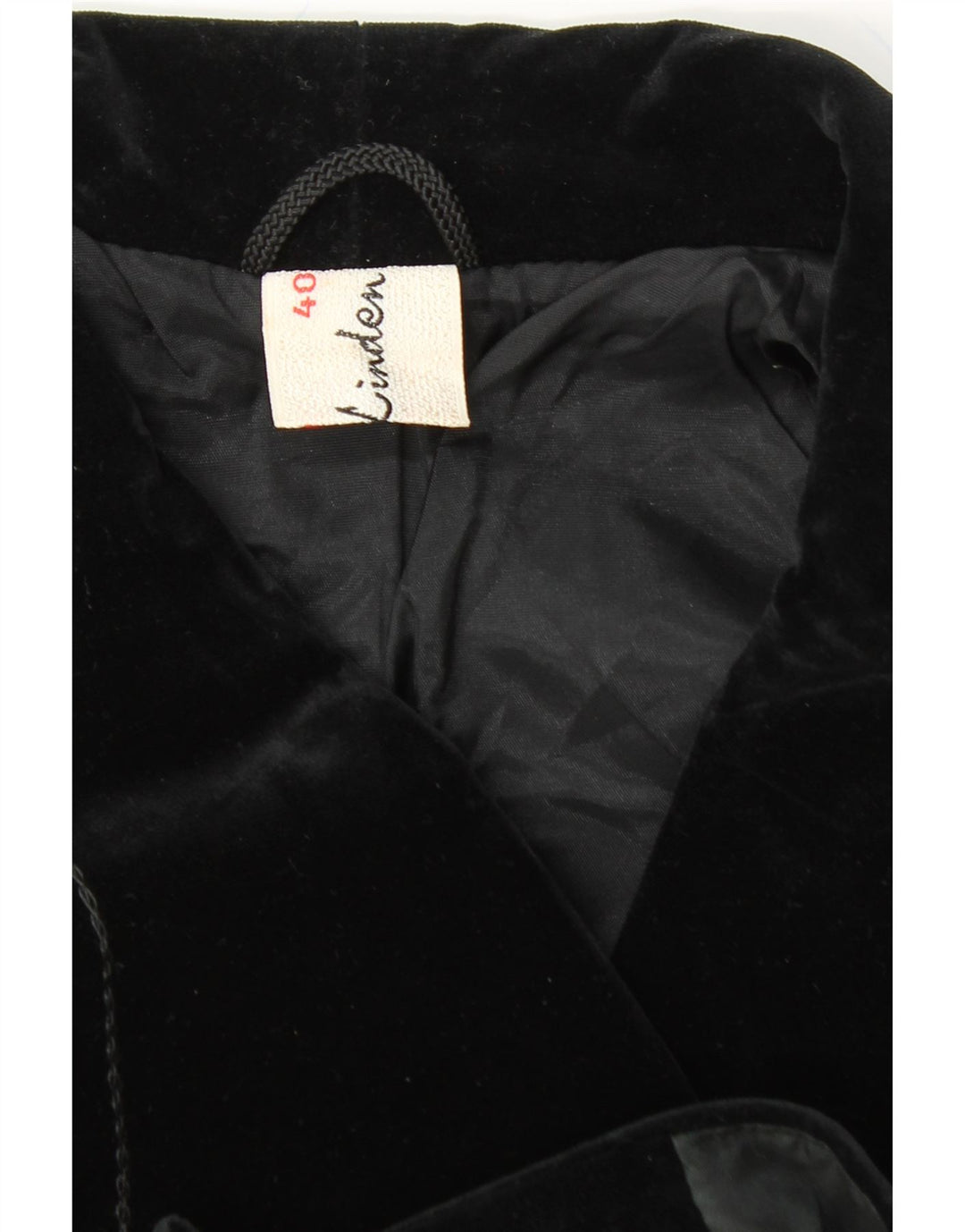 LUCIE LINDEN Womens Velvet 2 Button Blazer Jacket IT 40 Small Black Vintage Lucie Linden and Second-Hand Lucie Linden from Messina Hembry 
