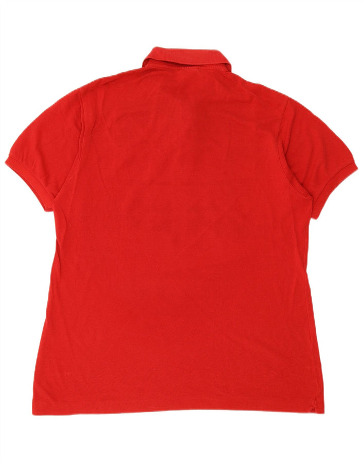 LACOSTE Mens Polo Shirt Size 5 Large Red Cotton