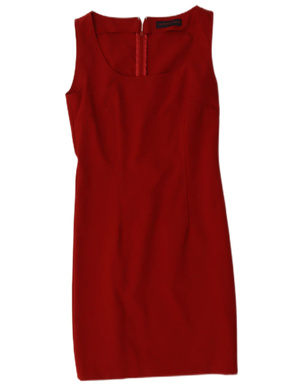 Trussardi Womens Sleeveless Sheath Dress IT 40 Small Burgundy