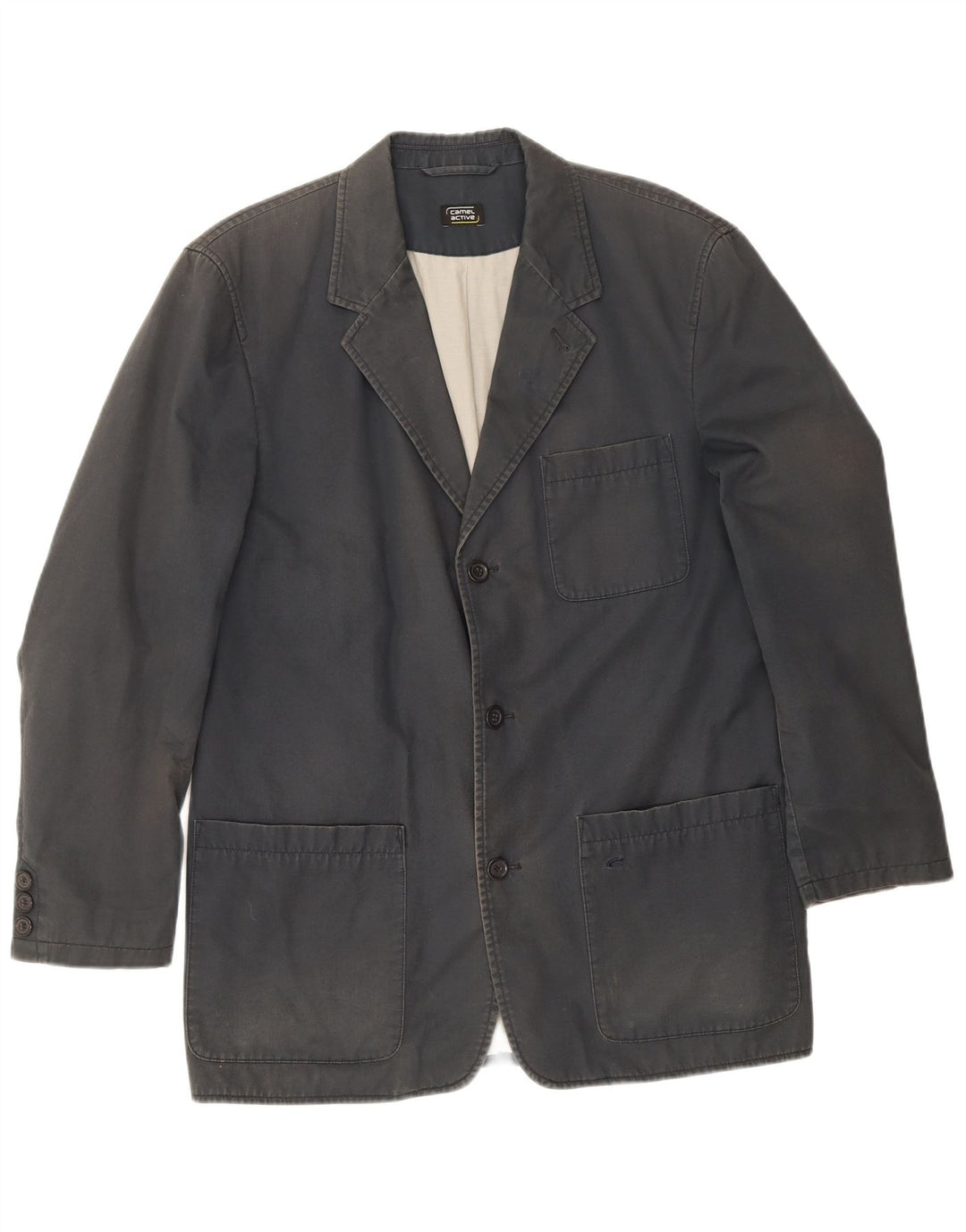 Camel Active Herren-Blazer mit 3 Knöpfen, IT 50, große graue Baumwolle