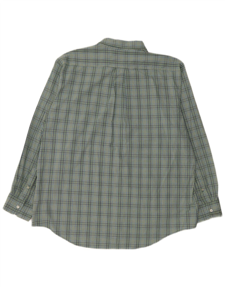 IZOD Mens Shirt 2XL Green Check Cotton