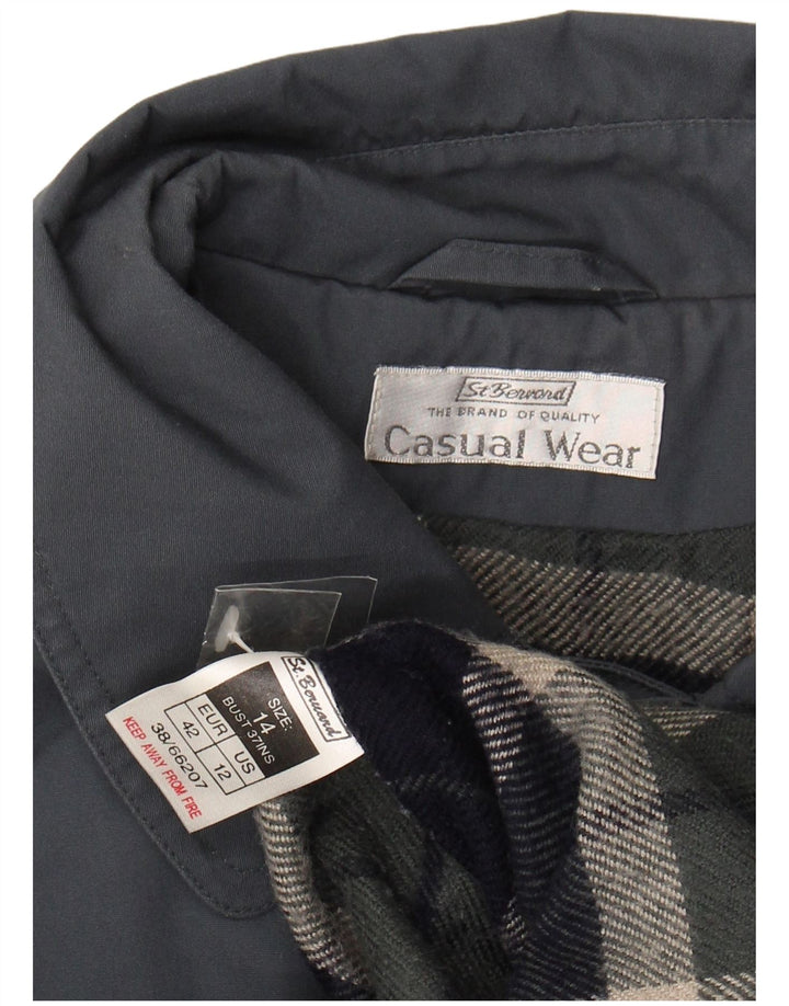 ST. BERNARD Womens Overcoat UK 14 Large Grey Polyester