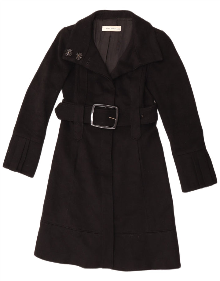 Zara Womens Overcoat UK 6 XS Black
