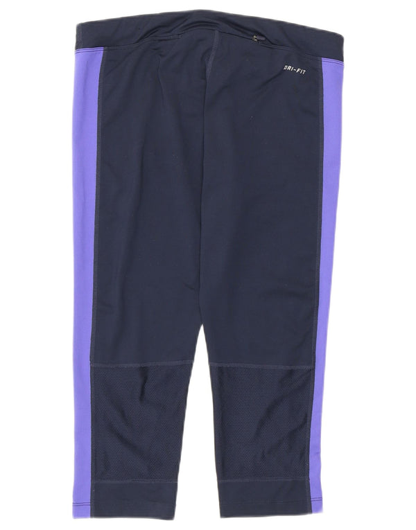 Γυναικεία κολάν Nike Dri Fit Capri UK 12 Medium Navy Blue Colourblock