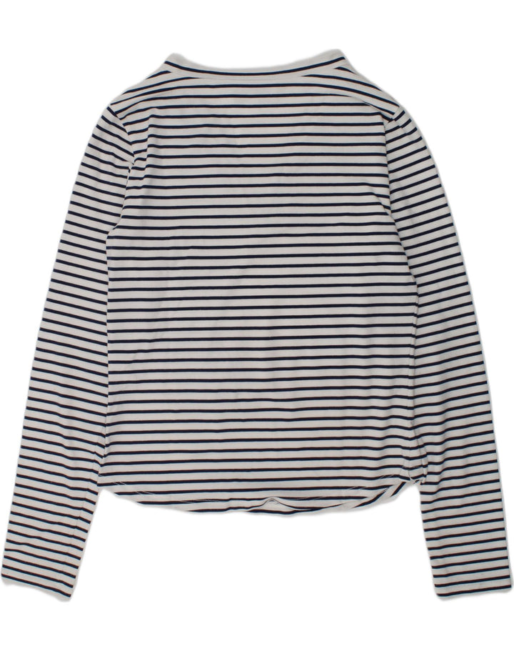 PATRIZIA PEPE Girls Top Long Sleeve 9-10 Years White Striped Nautical | Vintage Patrizia Pepe | Thrift | Second-Hand Patrizia Pepe | Used Clothing | Messina Hembry 