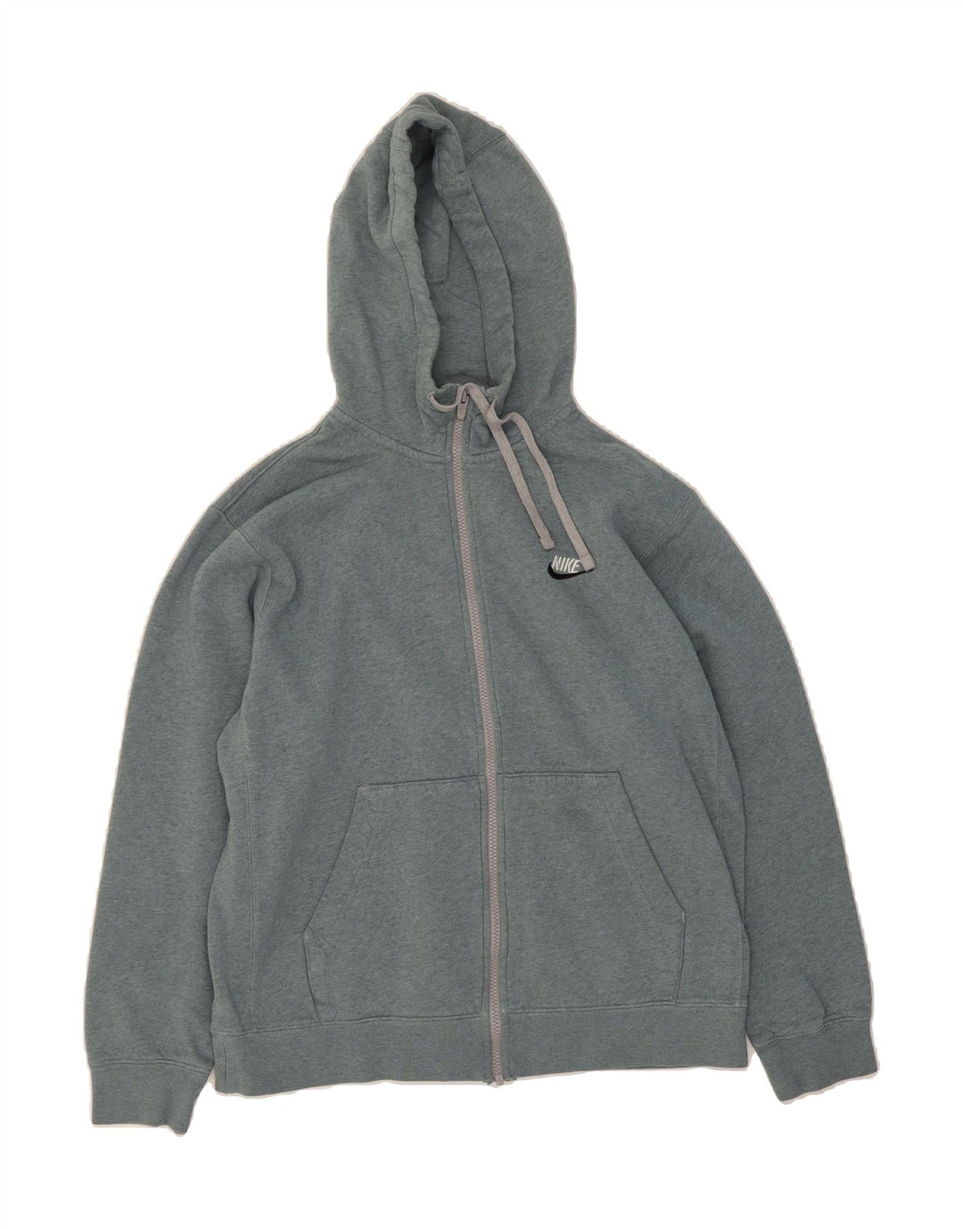 NIKE Womens Oversized Zip Hoodie Sweater UK 14 Medium Grey Cotton Vintage Nike and Second-Hand Nike from Messina Hembry 