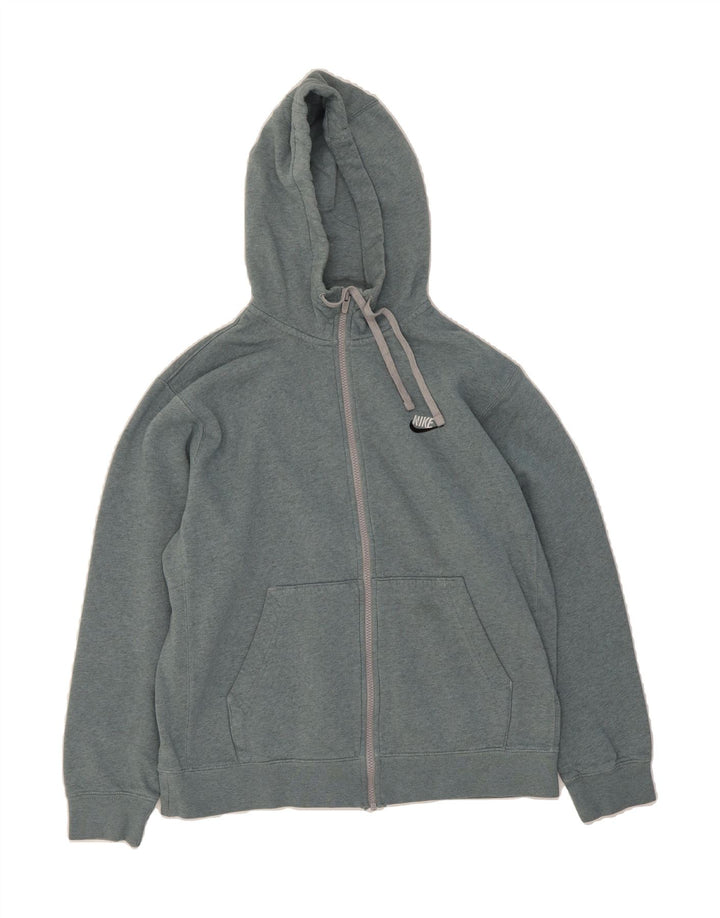 NIKE Womens Oversized Zip Hoodie Sweater UK 14 Medium Grey Cotton Vintage Nike and Second-Hand Nike from Messina Hembry 