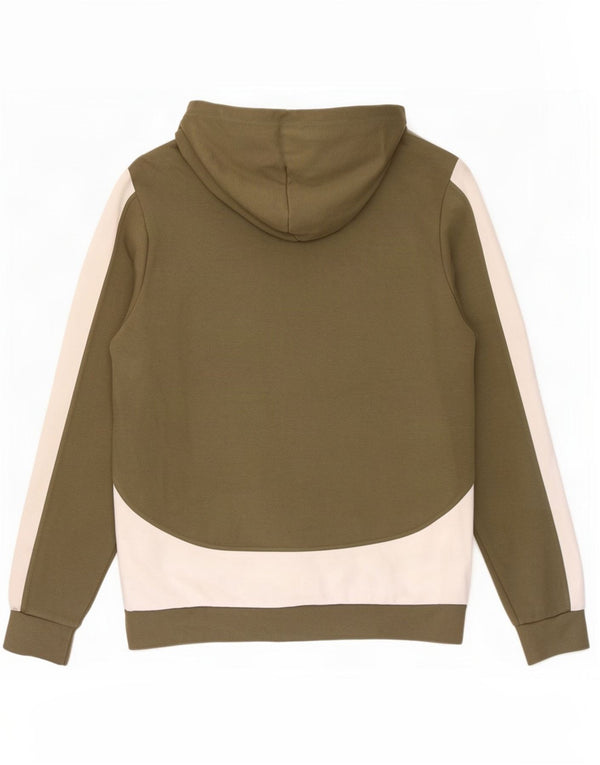 Jack Wills Herre grafisk hættetrøje Jumper Large Khaki Colourblock Bomuld