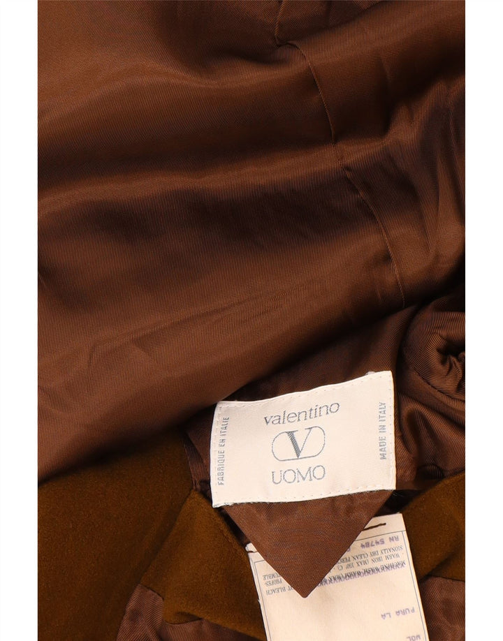 Giacca blazer da uomo a 2 bottoni Valentino IT 52 XL marrone in lana vergine