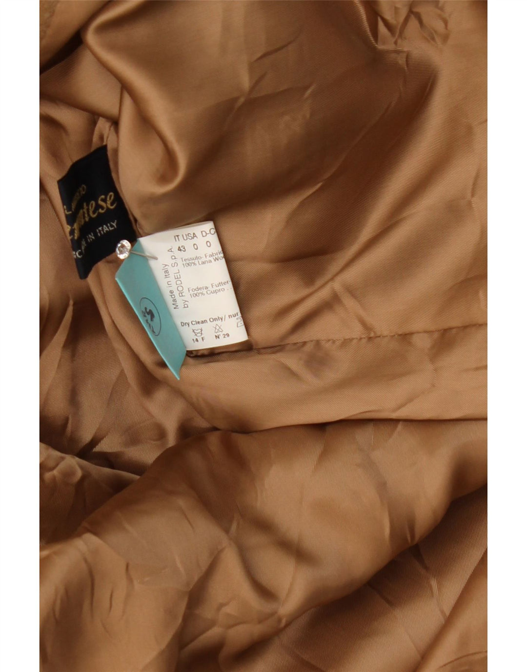 FODERA BEMBERG Womens Overcoat IT 43 Medium Brown Wool Vintage Fodera Bemberg and Second-Hand Fodera Bemberg from Messina Hembry 
