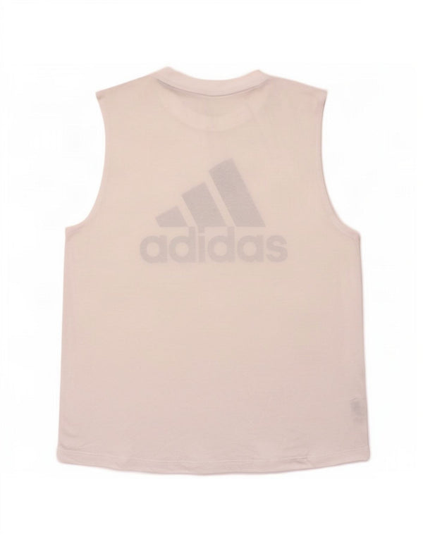 Adidas Womens Graphic Vest Top UK 12/14 Medium White Polyester