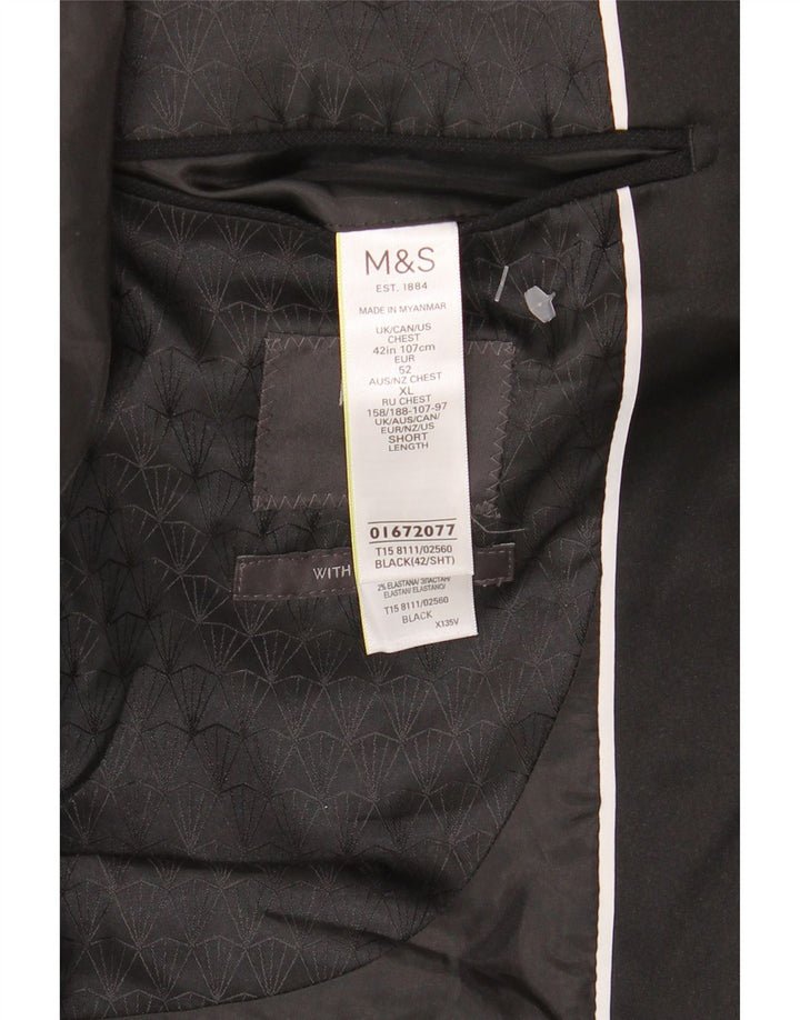 Jachetă pentru bărbați Marks & Spencer pentru bărbați, cu 1 nasture, UK 42 Poliester negru mare