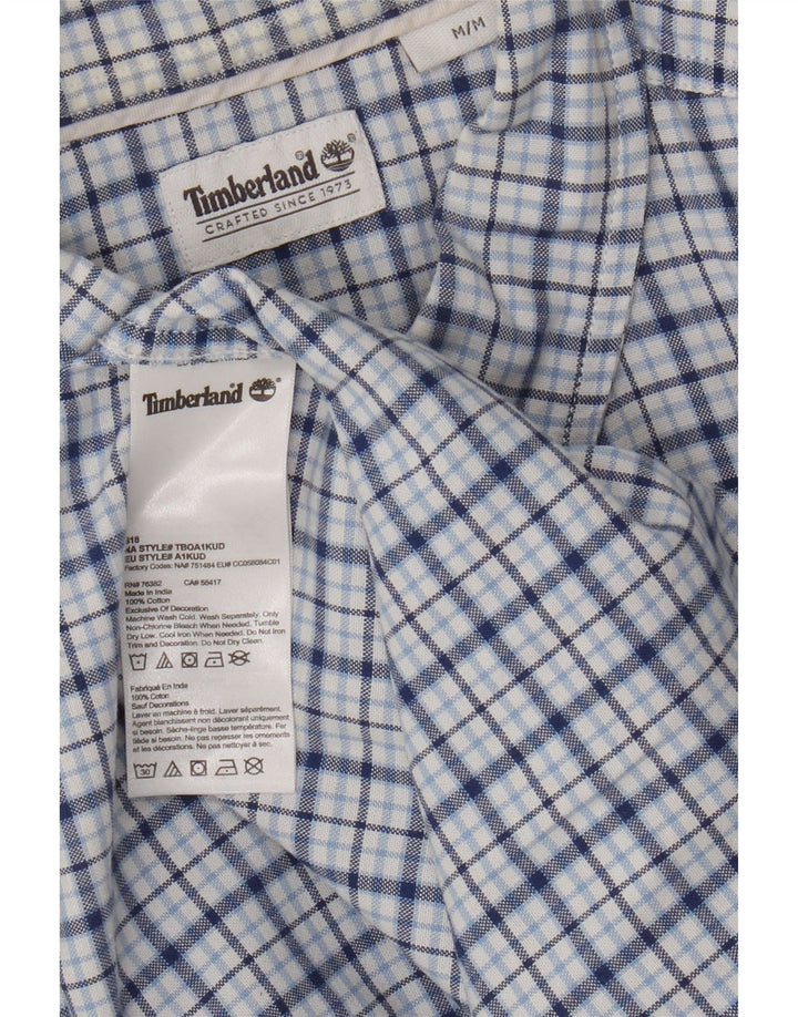 Timberland Mens Shirt Medium Blue Check Cotton