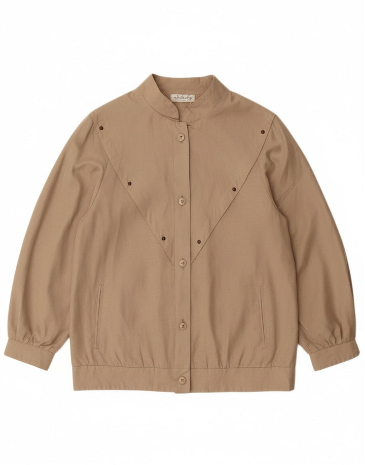 C & A Womens Bomber Jacket EU 44 XL Beige Polyester