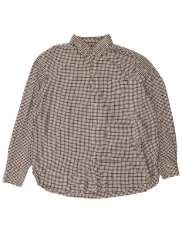 Chaps Chemise Regular Fit XL Coton à Carreaux Blanc Homme