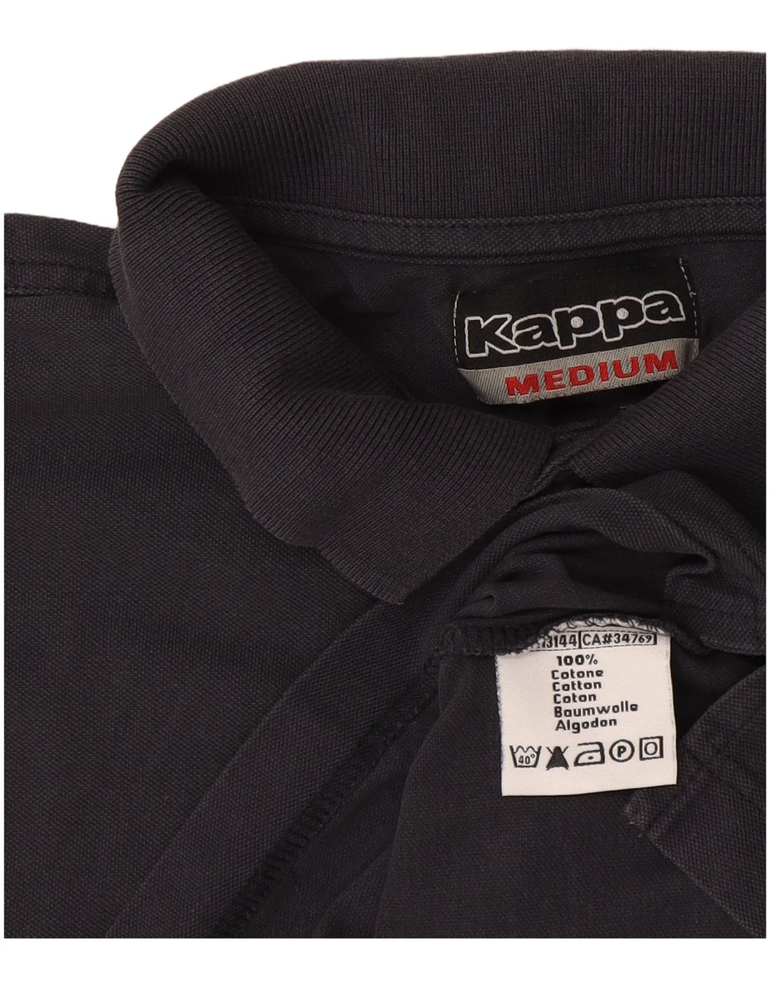 Kappa Mens Polo Shirt Medium Navy Blue Cotton