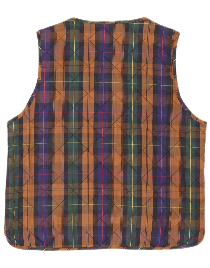 And Womens Quilted Gilet UK 14 Large Multicoloured Check