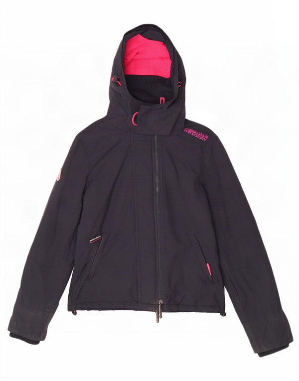 Superdry Womens Windcheater Windbreaker Jacket UK 12 Medium Navy Blue
