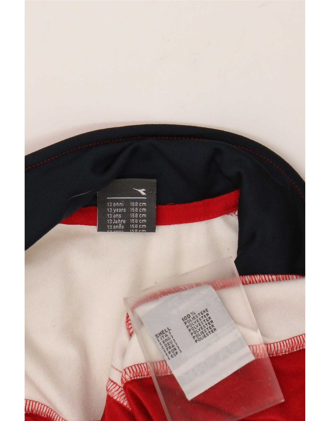 Diadora Jungen-Trainingsanzug-Top-Jacke, 12–13 Jahre, rotes Farbblock-Polyester