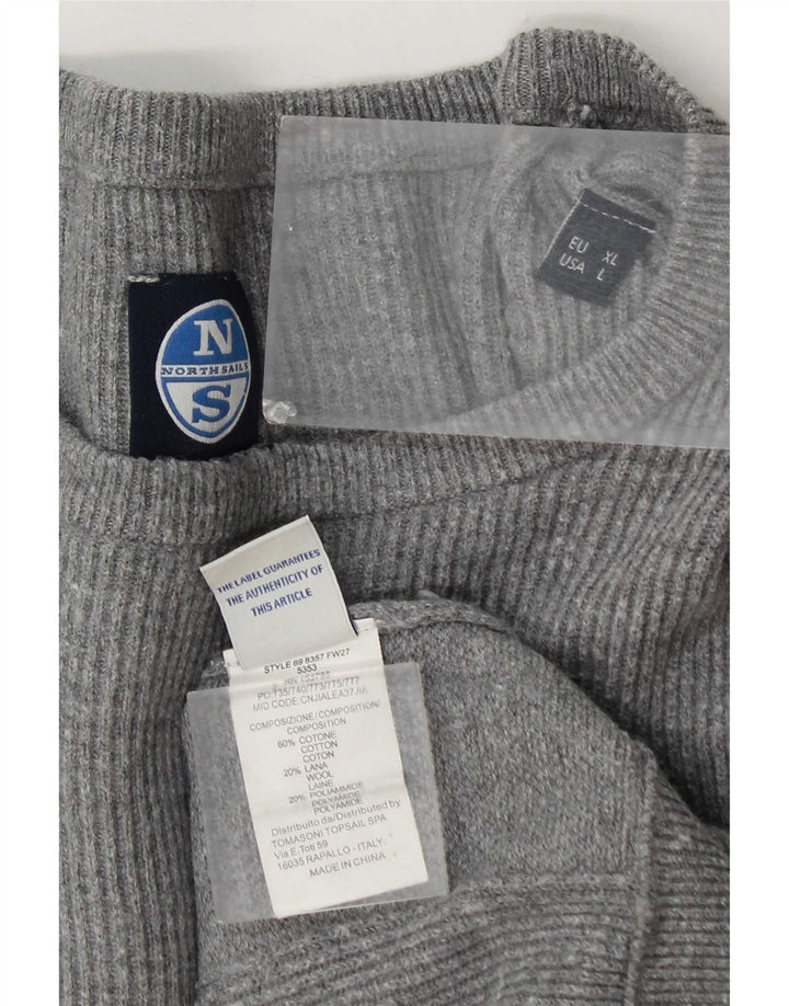 North Sails Mens Crew Neck Jumper Sweater XL Grey Cotton