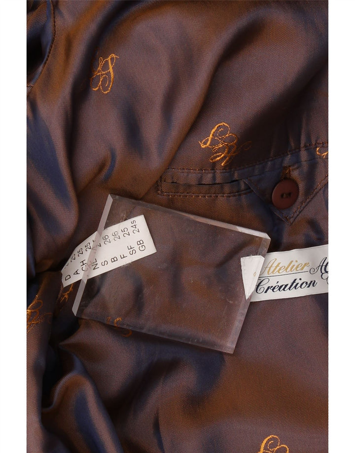 ATELIER Womens Overcoat UK 24 4XL Brown Virgin Wool Vintage Atelier and Second-Hand Atelier from Messina Hembry 