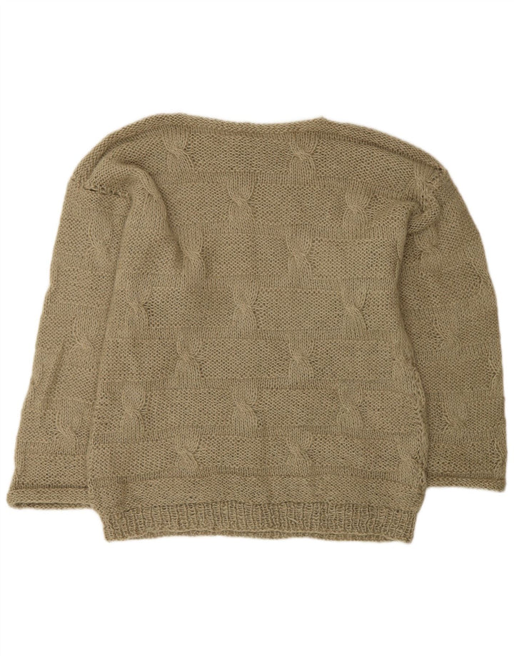 Vintage Mens Boat Neck Jumper Sweater Medium Khaki