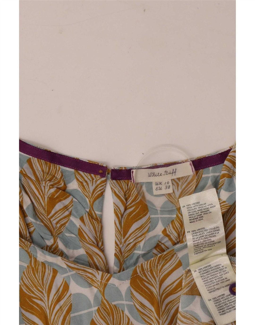 White Stuff Womens 3/4 Sleeve Blouse Top UK 10 Small Multicoloured Floral