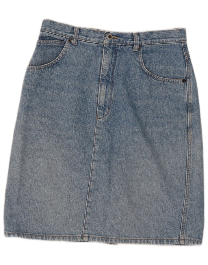 Gonna di jeans vintage da donna W31 in cotone blu medio