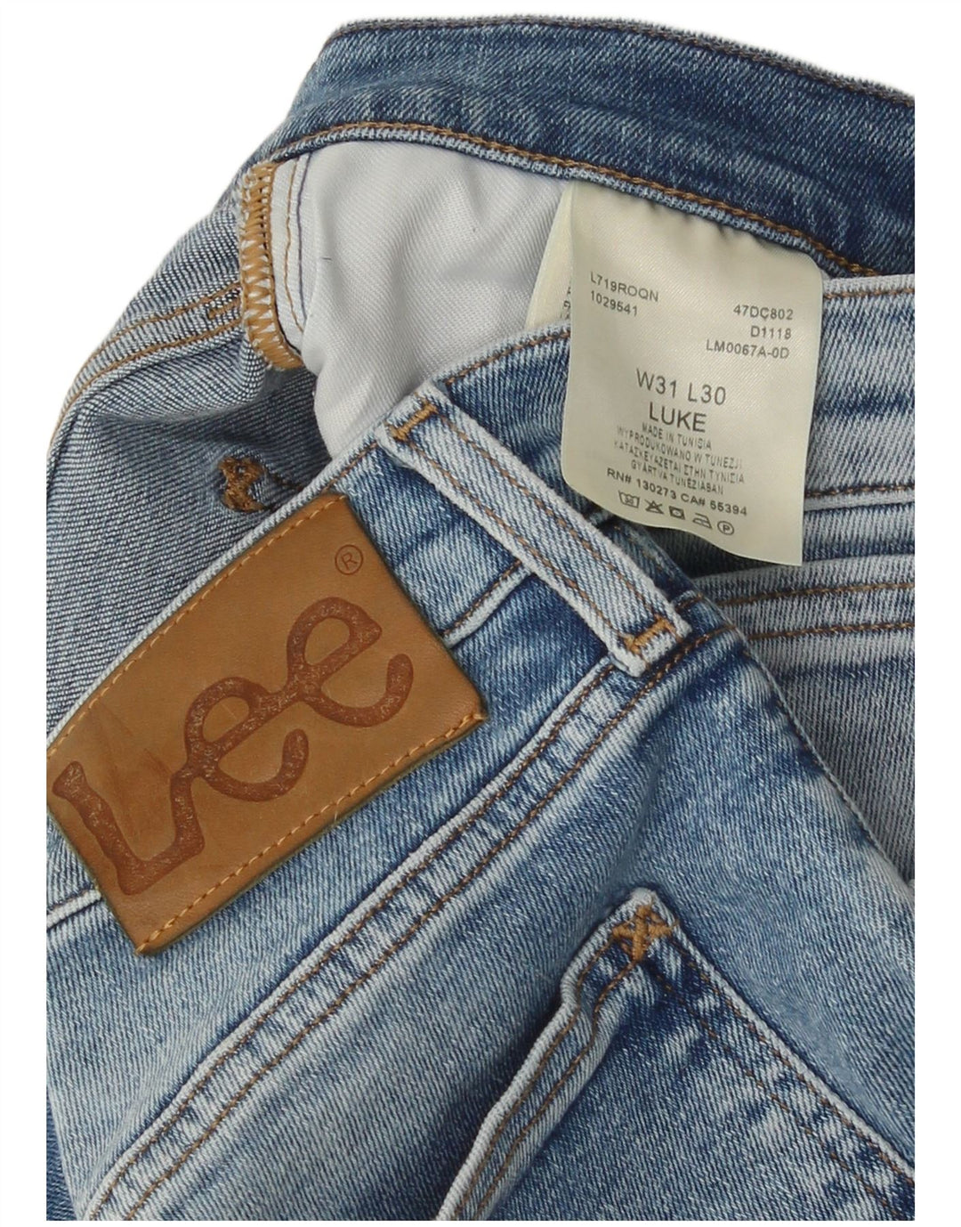 Lee Mens Luke Slim Jeans W31 L30 Blue Cotton
