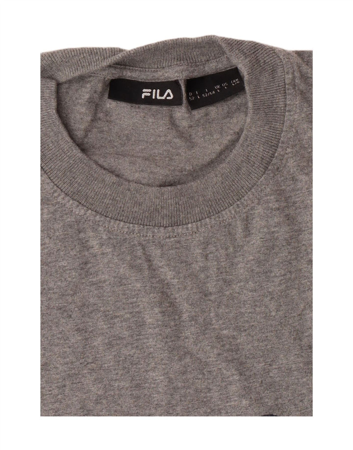 FILA Mens Graphic T-Shirt Top Large Grey Vintage Fila and Second-Hand Fila from Messina Hembry 