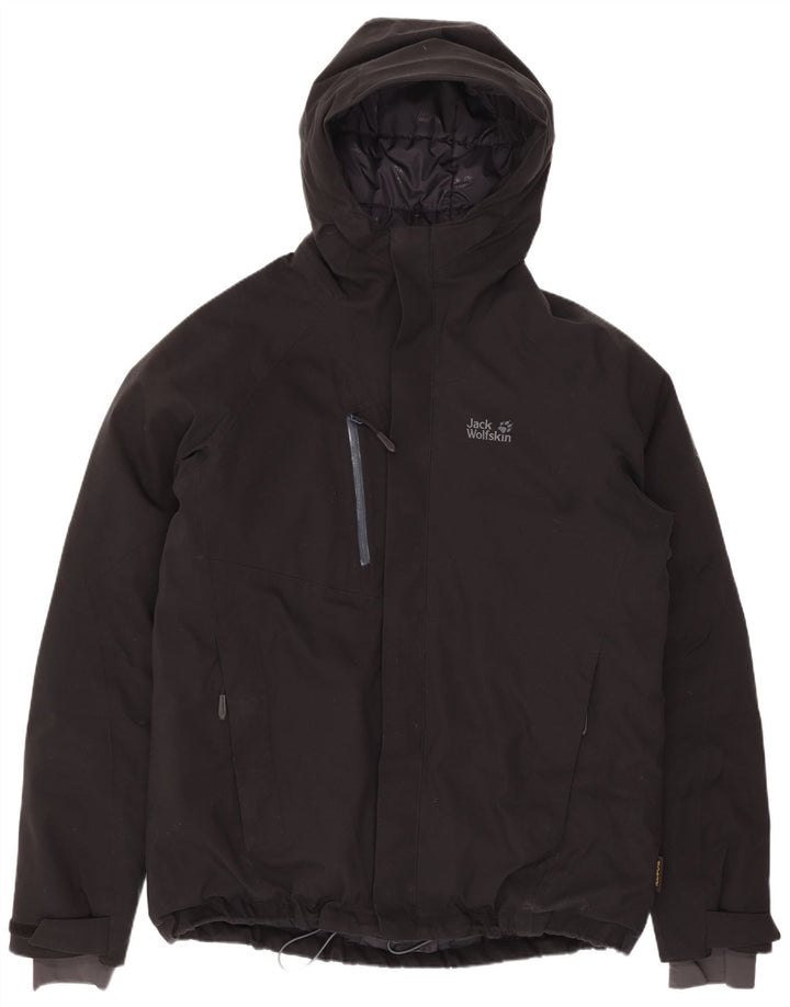Jack Wolfskin Mens Hooded Padded Jacket UK 40 Large Black Polyester