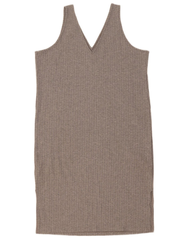 Marks & Spencer Damen ärmelloses Etuikleid UK 16 Large Grau Polyester