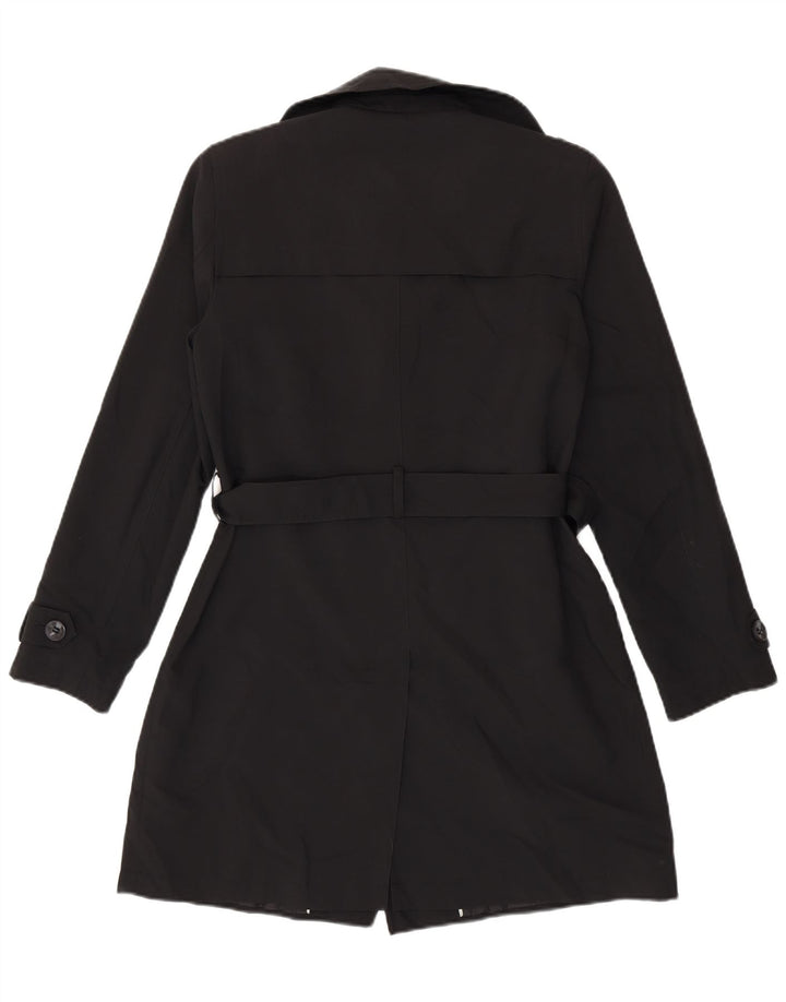 Marks & Spencer Damen Trenchcoat UK 12 Medium Schwarz Polyester