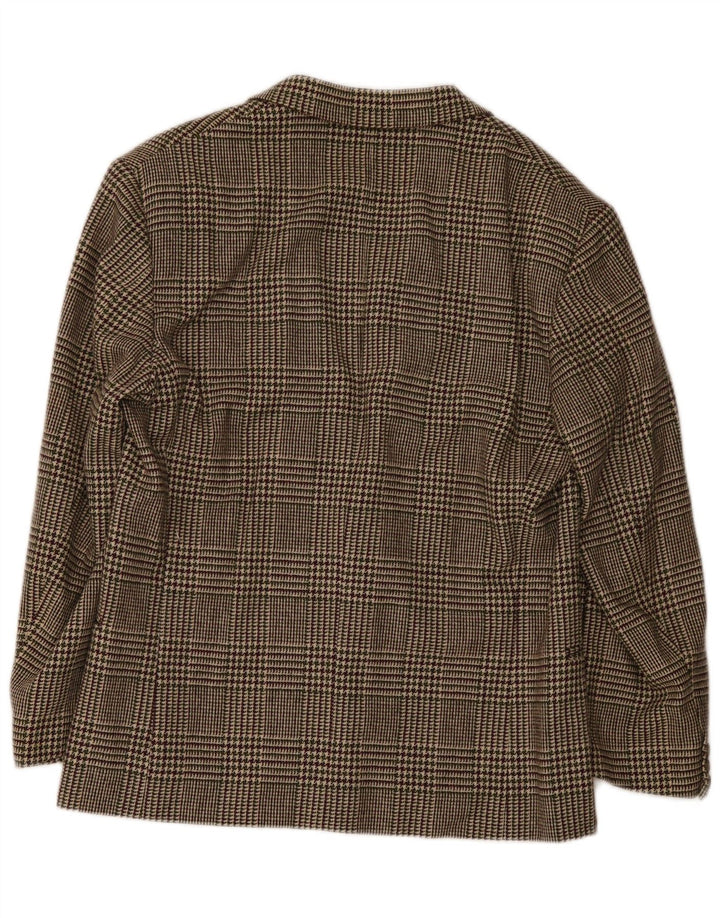 Vintage Mens Blazer Jacket IT 52 XL Burgundy Houndstooth Wool
