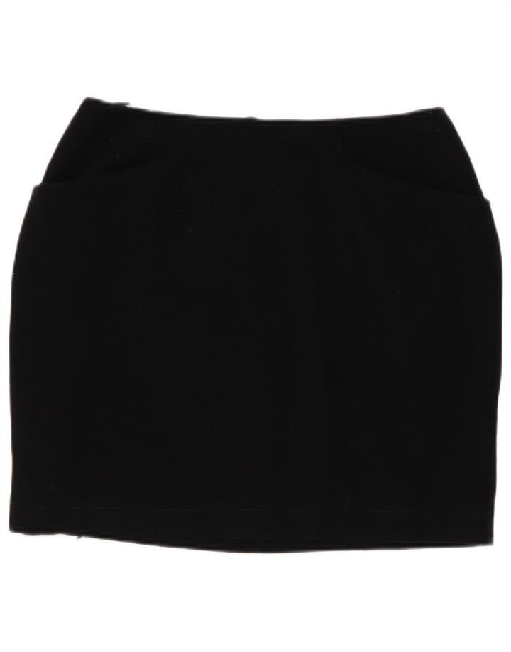 Marella Womens Mini Skirt UK 10 Small W26  Black Wool