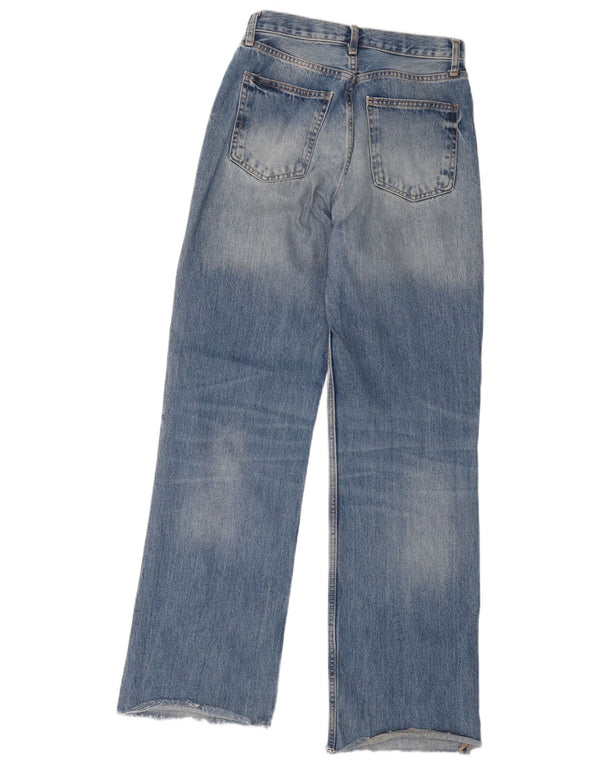 Jeans Zara da donna a gamba larga a vita alta EU 36 XS W26 L32 Blu