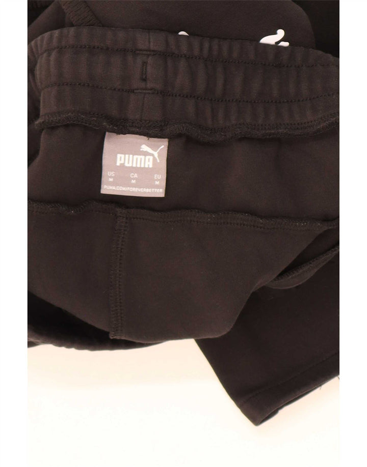 Pantaloni de trening Puma pentru bărbați, bumbac mediu negru