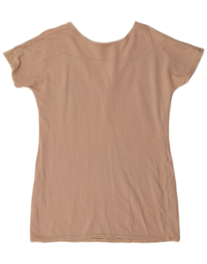 Elisabetta Franchi Womens Blouse Top IT 42 Medium Beige Cotton