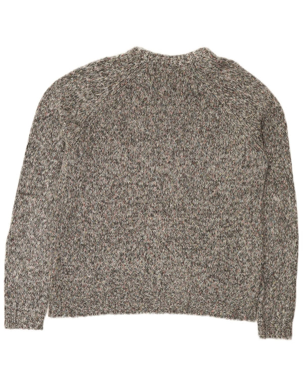 Zara Mens Boat Neck Jumper Sweater Large Grey Flecked Cotton