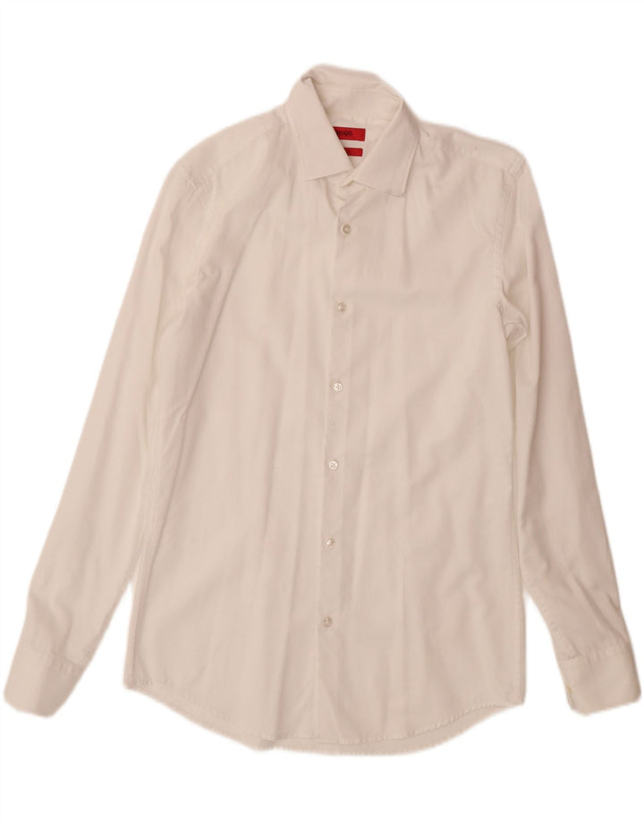 HUGO BOSS Chemise slim fit pour hommes taille 38 15 blanc moyen