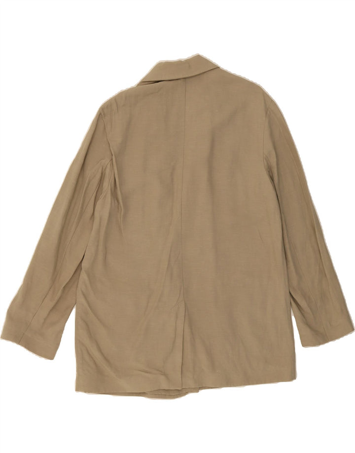 ZARA Womens Double Breasted Blazer Jacket UK 14 Medium Beige Polyester Vintage Zara and Second-Hand Zara from Messina Hembry 