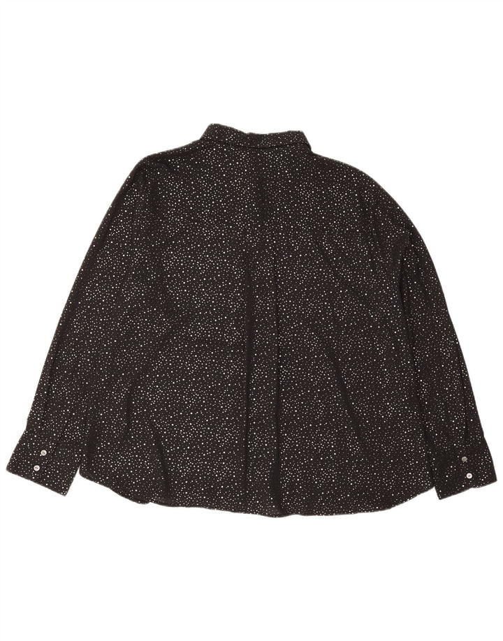 Marks & Spencer Womens Oversized Shirt Blouse UK 18 XL Black Spotted